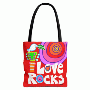 love rocks tote bag