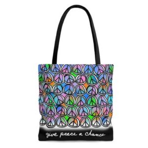 give peace a chance orange tote bag