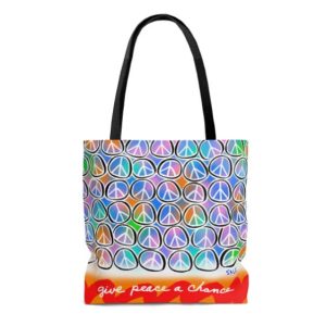 give peace a chance orange tote bag