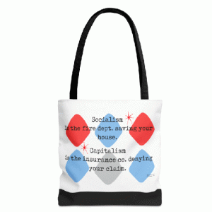 socialism vs capitalism tote bag
